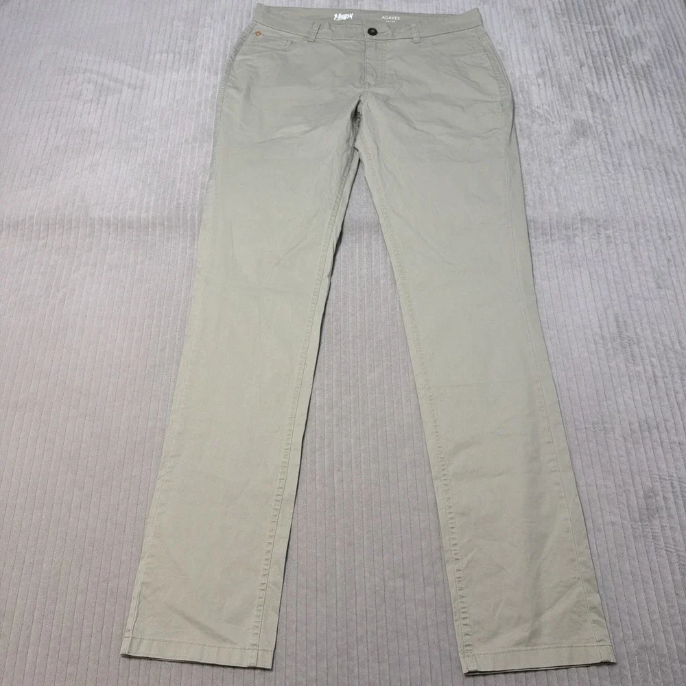 Mugsy Agaves Chinos Mens 36x36 Sage Green Stretch Five-Pocket Pants